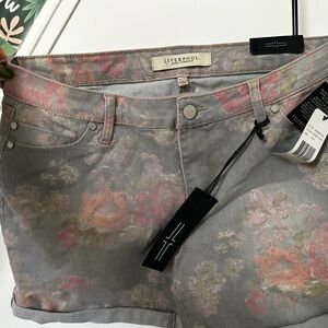 Liverpool Jeans Company Pastel Floral Women’s Jean Shorts - Pink, Gray, Cream